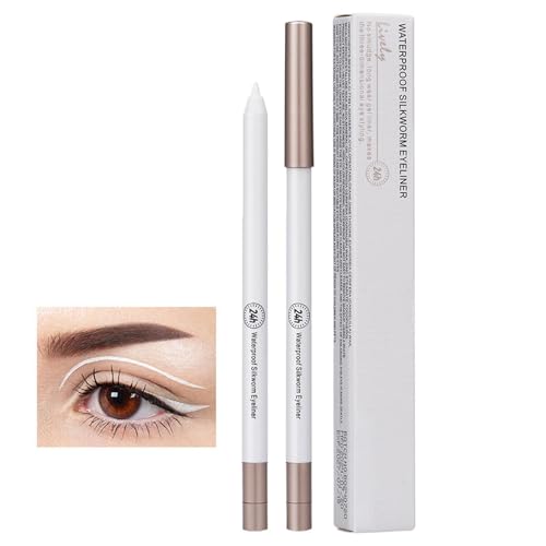 lisutupode Wasserfester Eyeliner, langlebiger Eyeliner - Natürlicher glatter Eyeliner,Wasserfester natürlicher Highlighter-Eyeliner-Stift, langlebiges weißes Eyeliner-Stift-Make-up von lisutupode