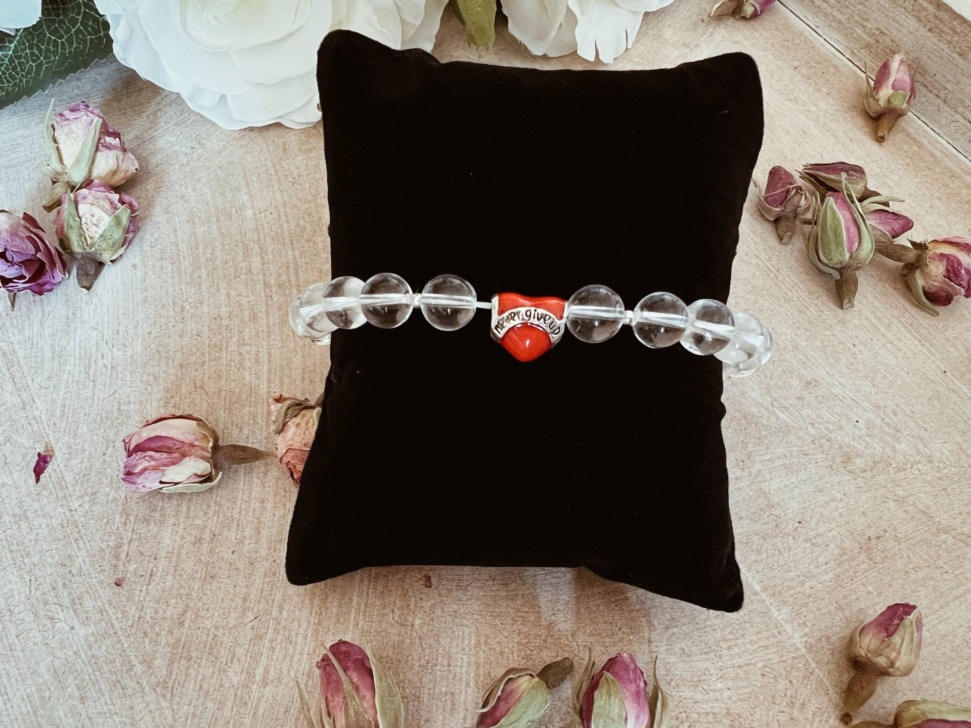 Never Give Up - Positivität Armband von literarybeads