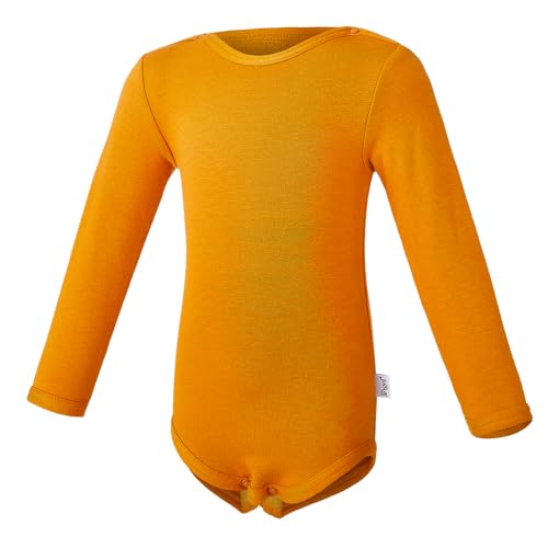 Little Angel Baby Kleinkinder Langarm Body für Jungen Mädchen Baumwolle Thermo-Body Bodysuit Outlast Orange von little angel by Dita