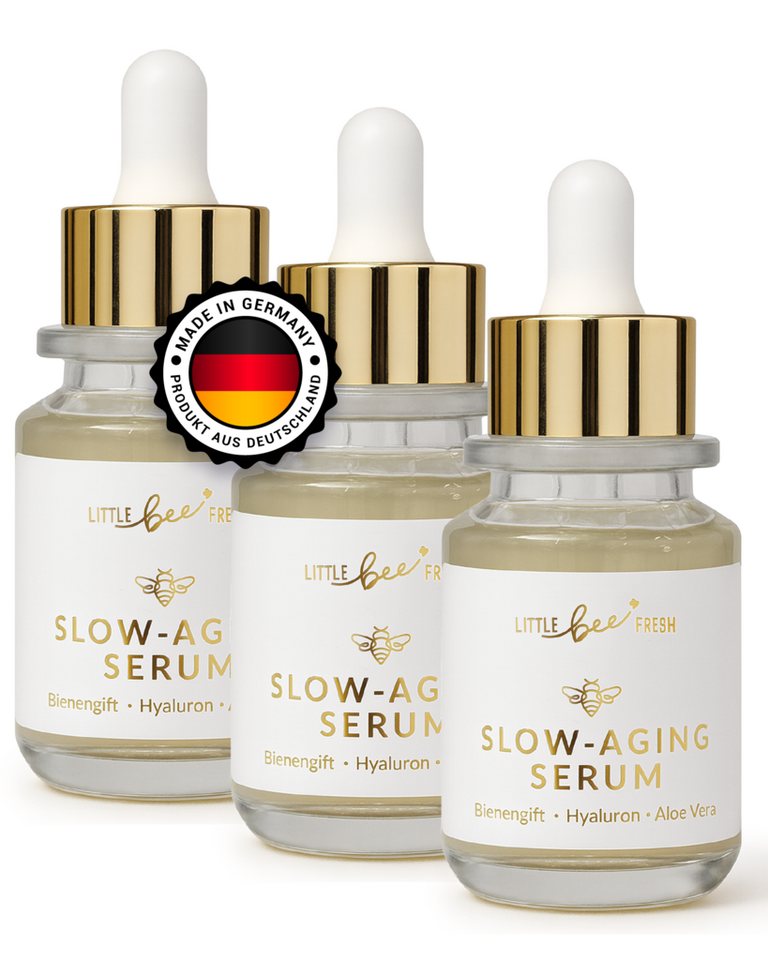 little bee fresh Anti-Falten-Serum mit echtem Bienengift SLOW-AGING, 3-tlg., mit echtem Bienengift von little bee fresh