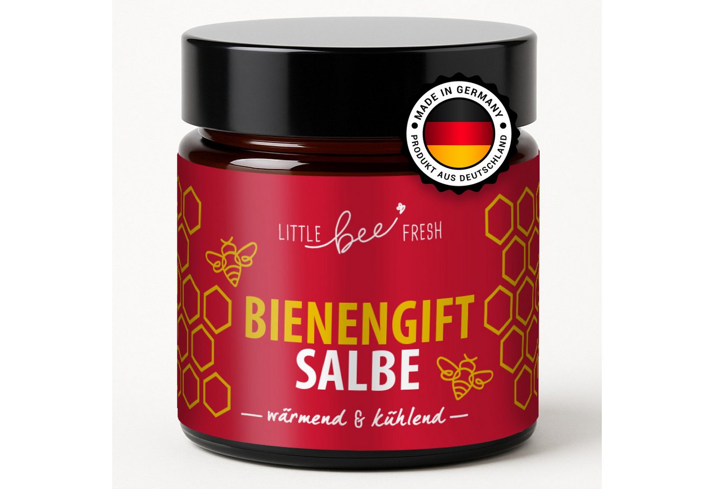 little bee fresh Körpercreme Bienengiftsalbe (wärmend & kühlend) wohltuende Pflege Rücken & Gelenke, 1-tlg., mit echtem Bienengift von little bee fresh