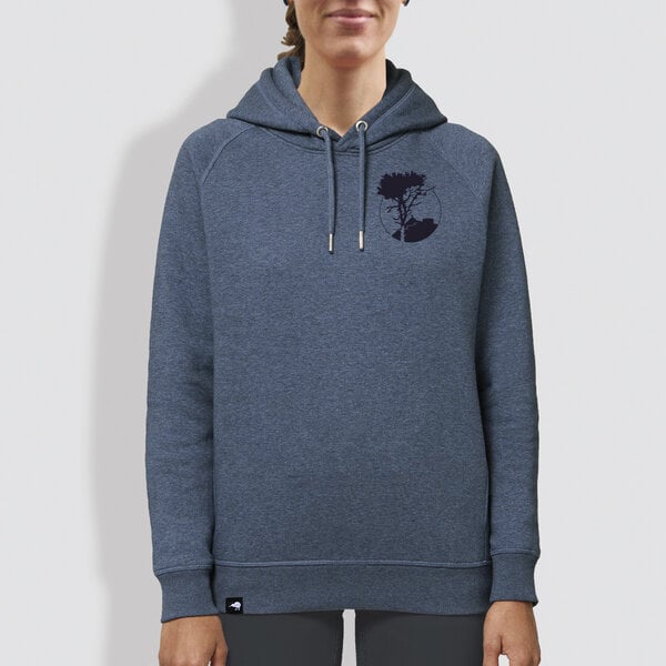 little kiwi Damen Hoodie, "Auf der Spitze", Dark Heather Blue von little kiwi