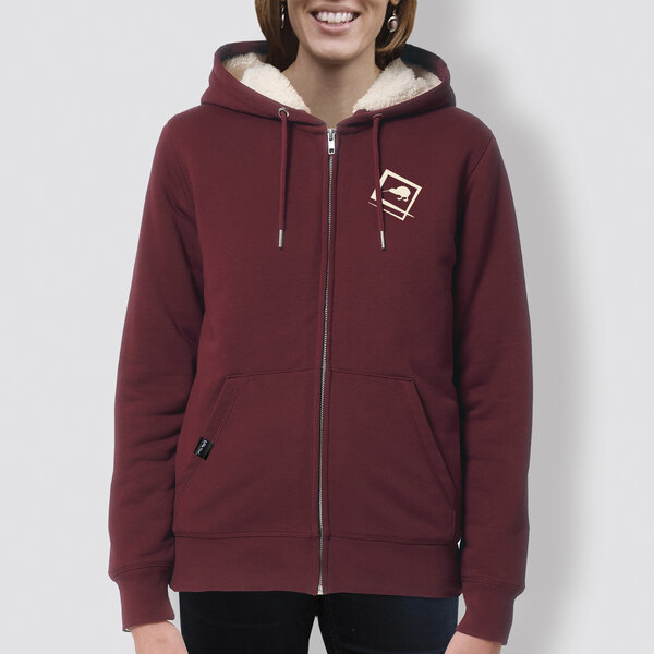 little kiwi Damen Hoodie, "Eingerahmt", Navy, Burgundy von little kiwi