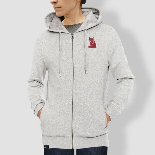 little kiwi Damen Hoodie, "Fuchs", Heather Grey von little kiwi