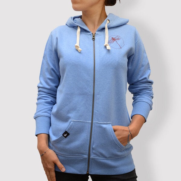 little kiwi Damen Hoodie, "Libelle", Blau  Mid Heather Blue von little kiwi