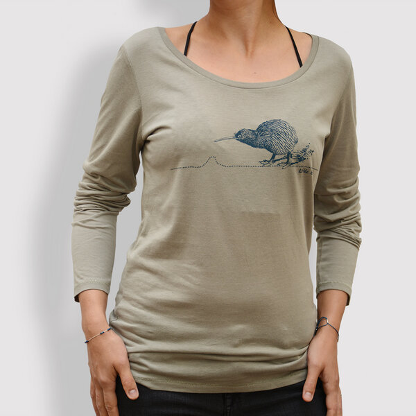 little kiwi Damen Longsleeve, "Kiwi" von little kiwi