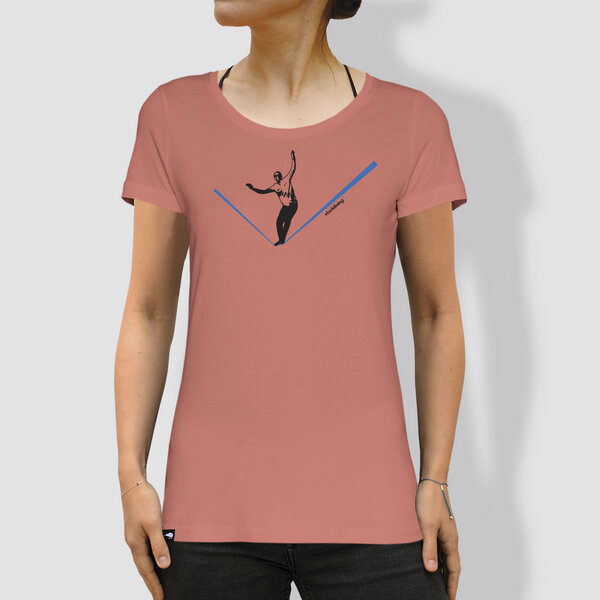 little kiwi Damen T-Shirt, "Balance", Dyed Salty Rose von little kiwi