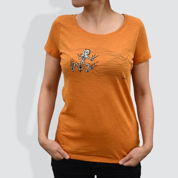 little kiwi Damen T-Shirt, "Frosch", Sudan Brown von little kiwi