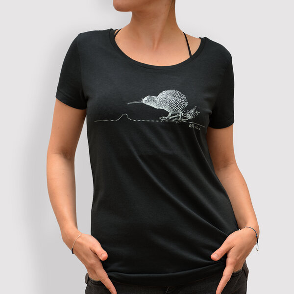 little kiwi Damen T-Shirt, "Kiwi", Modal, Anthracite, Schwarz von little kiwi