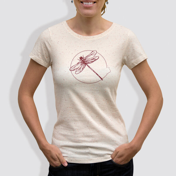 little kiwi Damen T-Shirt, "Libelle", Mandarine von little kiwi