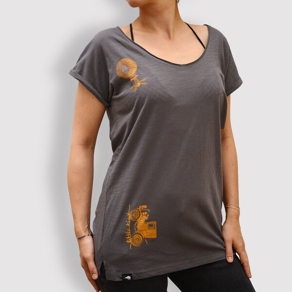 little kiwi Damen T-Shirt "Verreisen", Anthracite von little kiwi