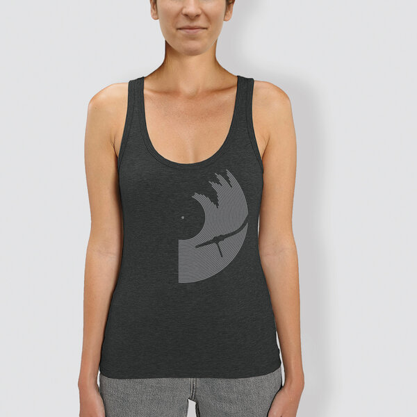 little kiwi Damen Tank Top, „Vinyl“, Dark Heather Grey von little kiwi