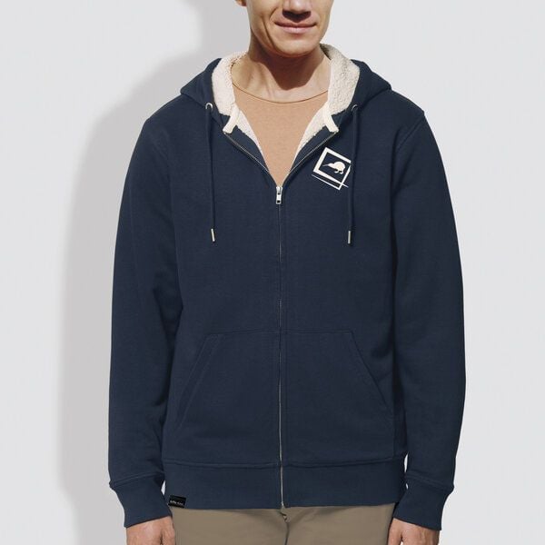 little kiwi Herren Hoodie, "Eingerahmt", Navy, Burgundy von little kiwi