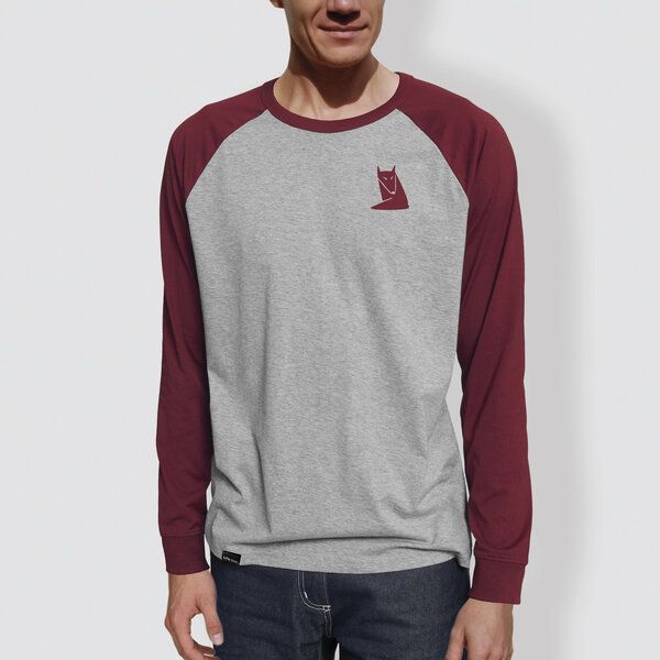 little kiwi Herren Langarm-T-Shirt, "Fuchs", Heather Grey/Burgundy, Heather Grey/Navy little kiwi Herren Langarm-T-Shirt, "Fuchs", Heather Grey/Burgundy, Heather Grey/Navy von little kiwi