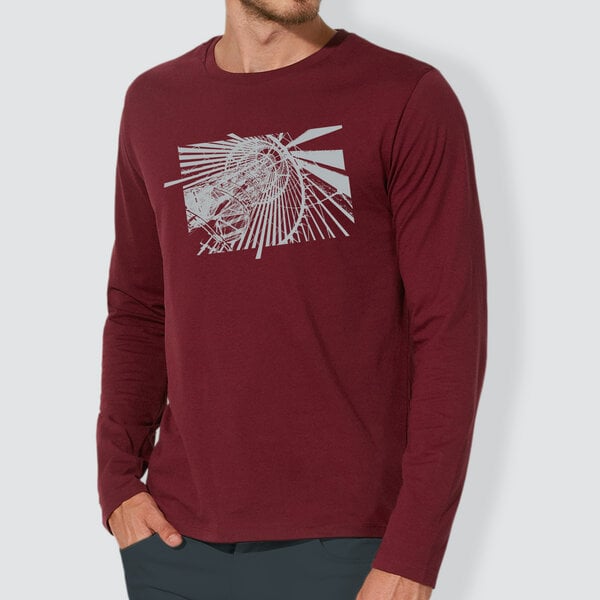 little kiwi Herren Longsleeve, "Aussicht", Burgundy von little kiwi