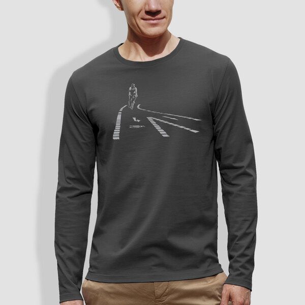 little kiwi Herren Longsleeve, "Kreuzung", Anthracite von little kiwi