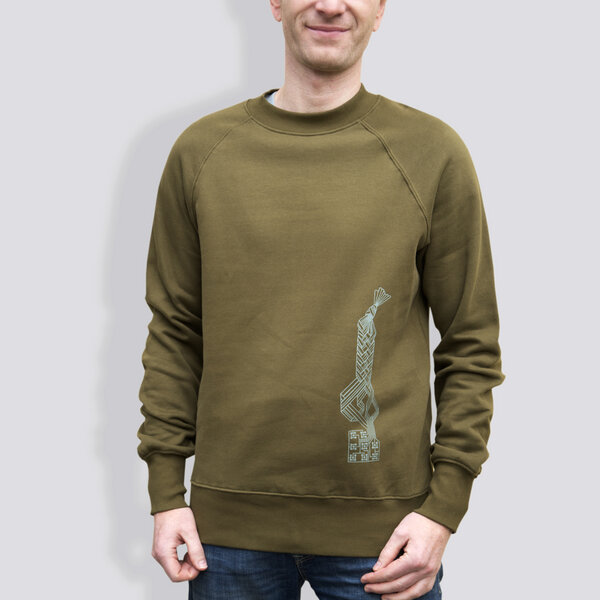 little kiwi Herren Sweater, "Verflechtung", British Khaki von little kiwi