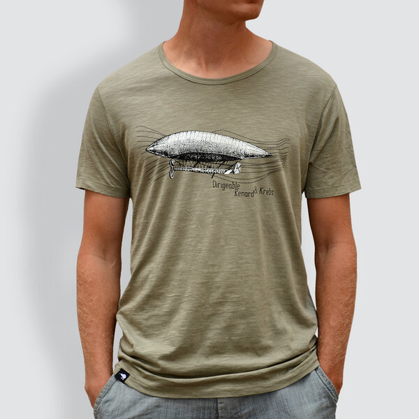 little kiwi Herren T-Shirt, "Dirigeable", Light Khaki von little kiwi