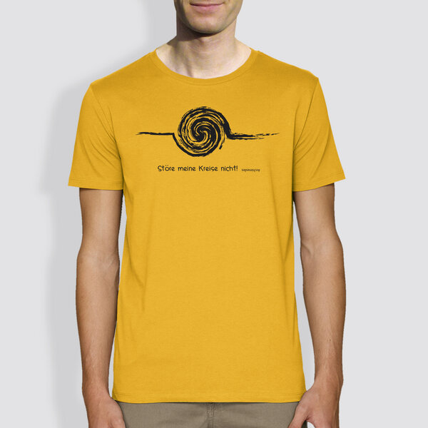 little kiwi Herren T-Shirt, "Störe meine Kreise nicht", Gelb / Grau von little kiwi