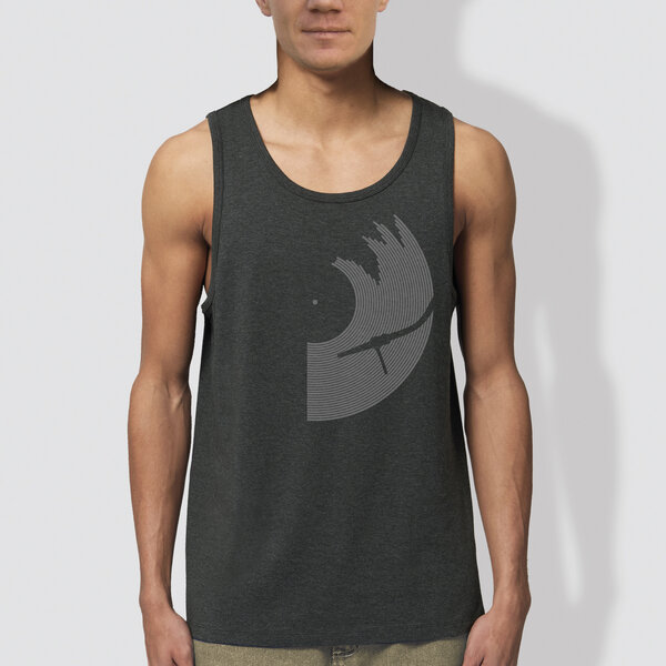 little kiwi Herren Tanktop, „Vinyl“, Dark Heather Grey von little kiwi