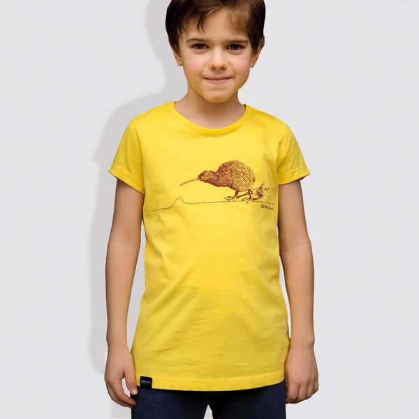 little kiwi Kinder T-Shirt, "Kiwi", Maiz Yellow von little kiwi