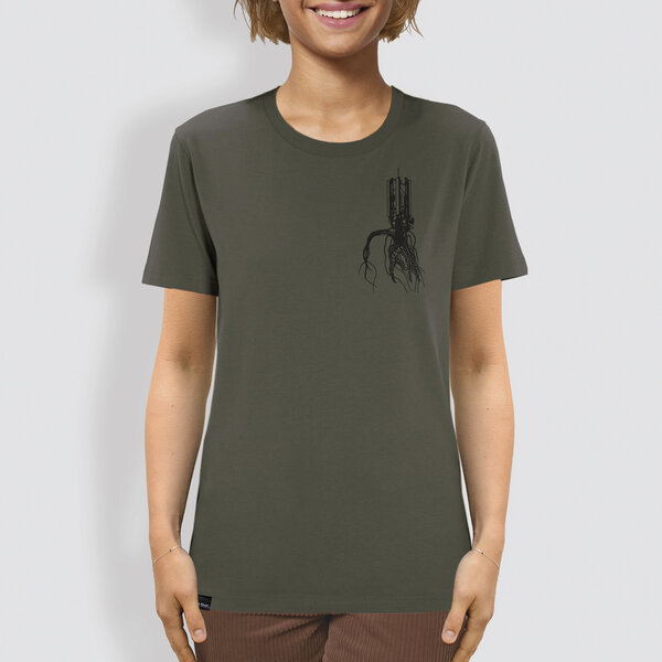 little kiwi Unisex T-Shirt, "Verwurzelt", Khaki von little kiwi