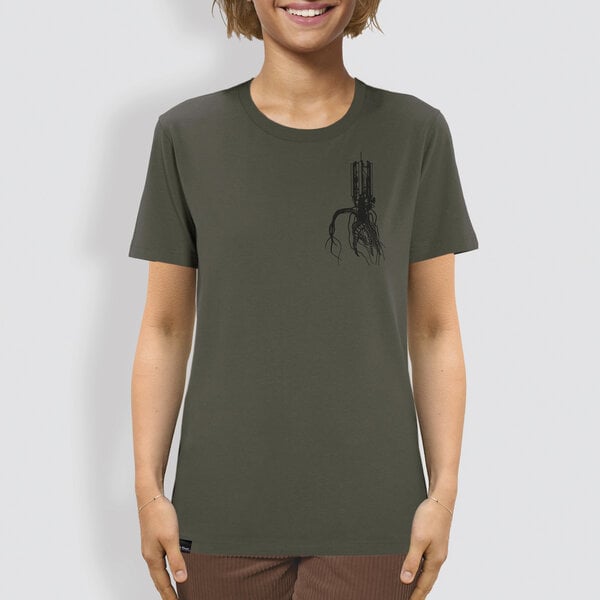 little kiwi Unisex T-Shirt, "Verwurzelt", Khaki little kiwi Unisex T-Shirt, "Verwurzelt", Khaki von little kiwi
