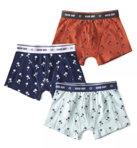 little label Boxershorts Unterhosen 116 Slips Jungen (3er Pack) Bio-Baumwolle Palm-Prints von little label