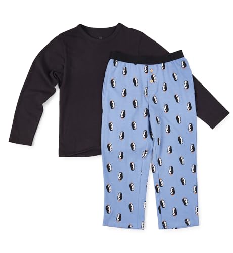 little label - Jungen pyjamaset blau Pinguin 16Y/170-176 - Bio-Baumwolle von little label