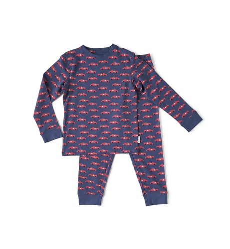 little label Kinder Schlafanzug Jungen 86 (18M) - blau - Autos - Bio-Baumwolle von little label