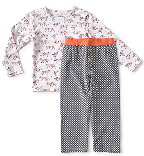 little label Schlafanzug Zweiteiler Jungen lang pyjamaset Bio-Baumwolle Lange Schlafanzughose 104 von little label