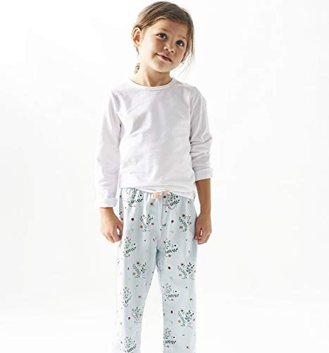 little label Schlafanzug Zweiteiler Mädchen lang pyjamaset Bio-Baumwolle Blauer Lange Schlafanzughose 116 von little label