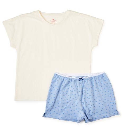 little label Schlafanzug kurz mädchen blau Punkte - 16Y/170-176 - Bio Baumwolle von little label