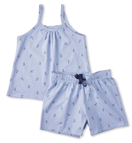 little label - Shortama Mädchen - blau Blumenmuster - Weiche Bio-Baumwolle - Größen 98 bis 176 von little label
