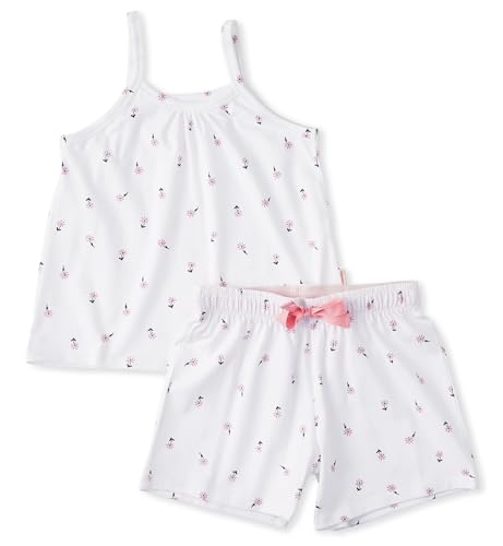 little label - Shortama Mädchen - weiß Blumenmuster - Weiche Bio-Baumwolle - Größen 98 bis 176 von little label