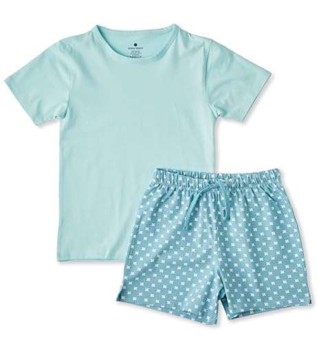 little label - Sommer Schlafanzug Jungen - Aqua grün X - Weiche Bio-Baumwolle - Größen 98 bis 176 von little label