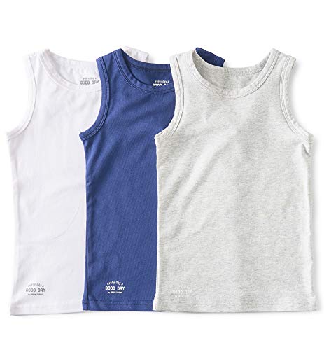 little label Unterhemd Jungen Tank Top 3er-Pack Bio-Baumwolle 134-140 Blau Combi von little label