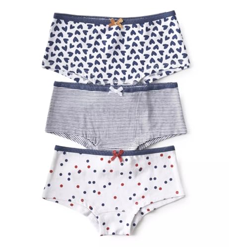 little label Unterhosen Slips Hüftslips Hipster Mädchen 92 (3er Pack) Wäscheset blau Bio-Baumwolle von little label