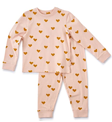 little label Zweiteiler Schlafanzug Baby Pyjama Set Mädchen Rosa Herzen-Print 92 von little label