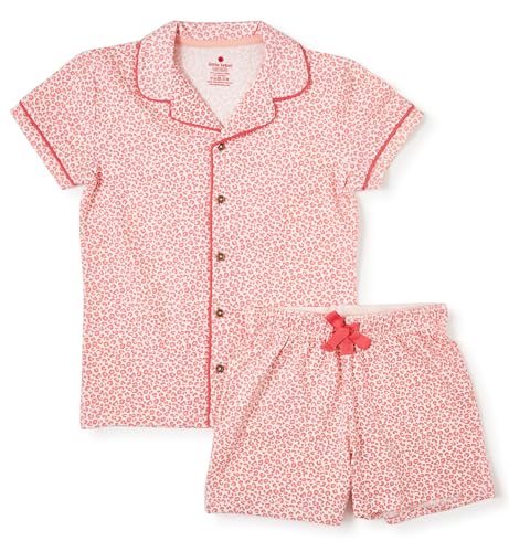 little label klassisches Sommer Schlafanzug mädchen Leopard rosa - 14Y/158-164 - Bio Baumwolle von little label