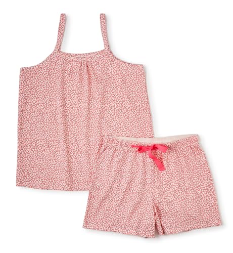 little label kurzer Schlafanzug Damen Leopard rosa - S/36-38 - Bio Baumwolle von little label