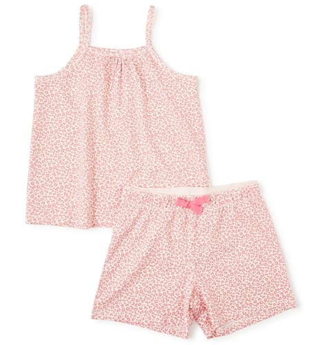little label kurzer Schlafanzug mädchen Leopard rosa 16Y/170-176 - Bio Baumwolle von little label