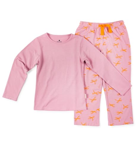 little label - mädchen pyjamaset rosa Schleife 14Y/158-164 - Bio-Baumwolle von little label
