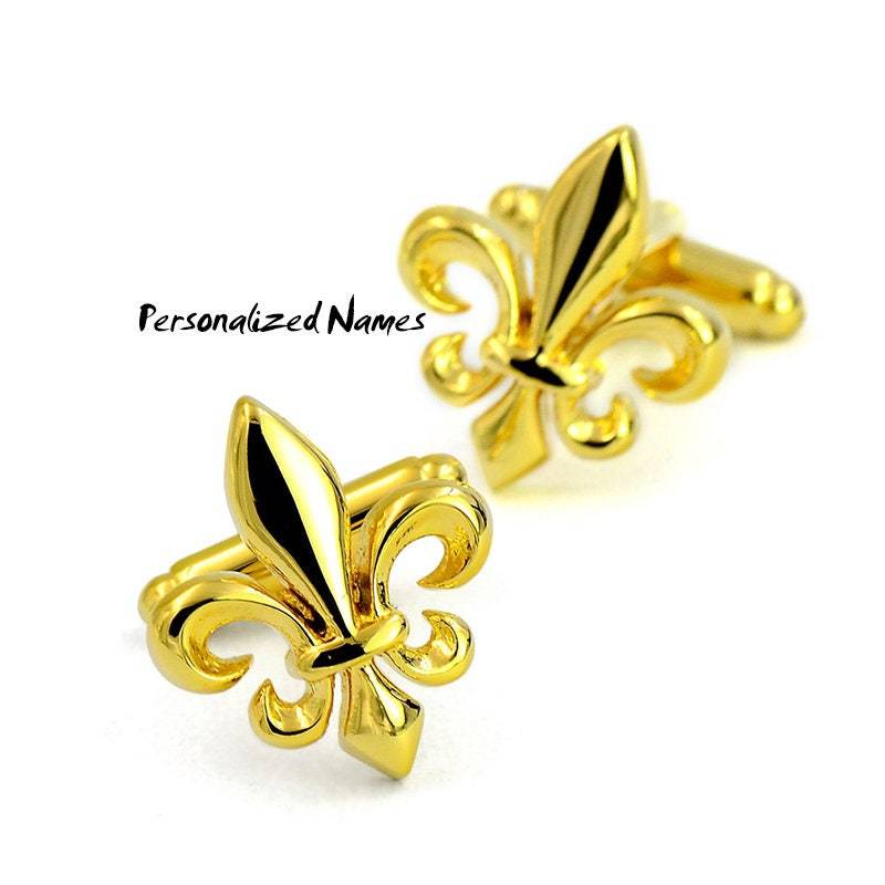 Personalisierte Hochzeit Manschettenknöpfe, Fleur De Lis Herren Handgefertigte Royal Heraldry Insignia Manschettenknöpfe - Bräutigam Kerl Prom von littlebeees