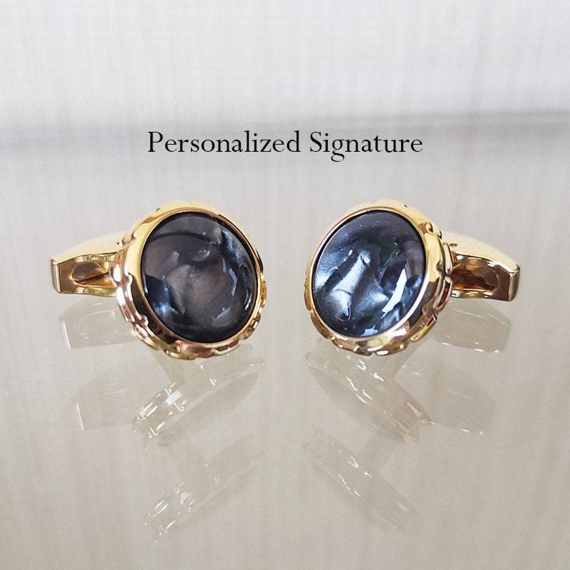Saphir Manschettenknöpfe. Blaue Rohkorund Manschettenknöpfe, Stein Bräutigam Geburtsstein Personalisiertes Namensgeschenk Für Männer von littlebeees