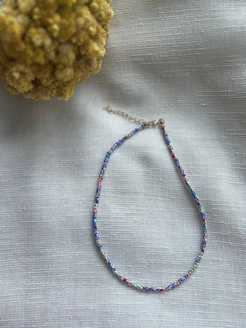 Perlenkette Im Boho Stil, Gestreifte Perlen Perlenkette Im Boho Stil, Gestreifte Perlen von littlebohothingss