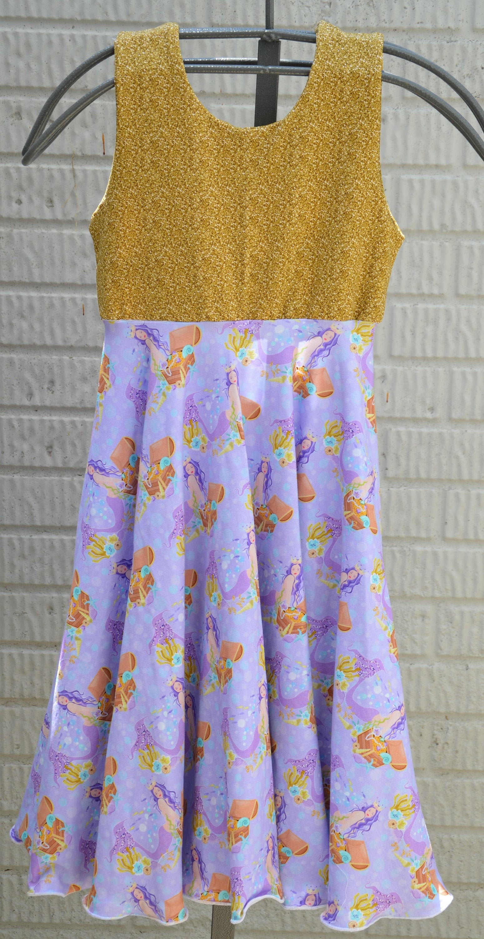 Glitzer Meerjungfrauen Adalyn Scoop Zurück Twirly Kleid Mädchen Größe 12 von littlebumblestitchry