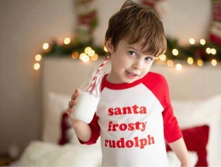 Santa Frosty Rudolph Baseball T-Shirt, Kinder von littlebuncompany