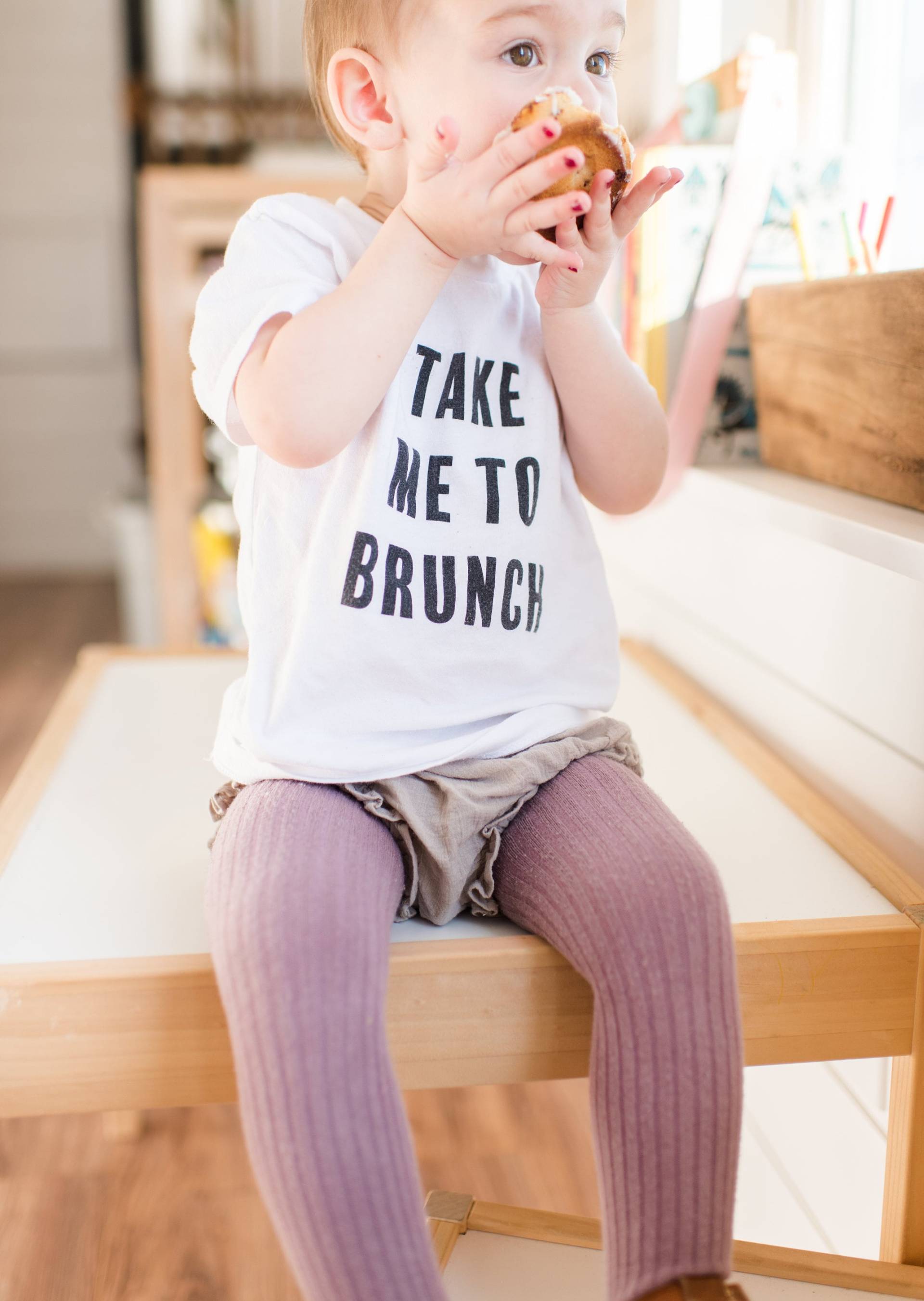 Take Me To Brunch Weißes T-Shirt, Kinder von littlebuncompany