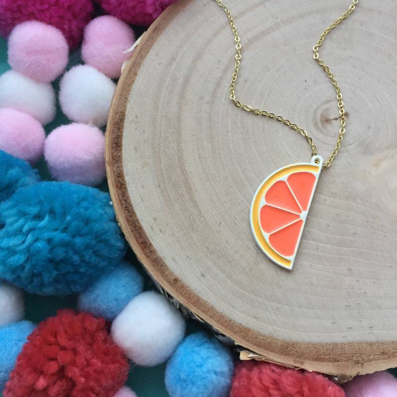 Abstand 50% Rabatt - Orange Halskette Obst Schmuck Kinderschmuck Mädchen Charm von littlegembabes